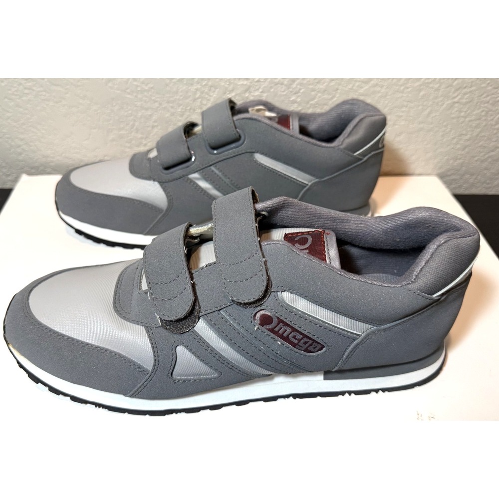 Omega NIP 438C Grey Size 11 Jogger Walking Shoes Gray Hook Loop Straps NEW